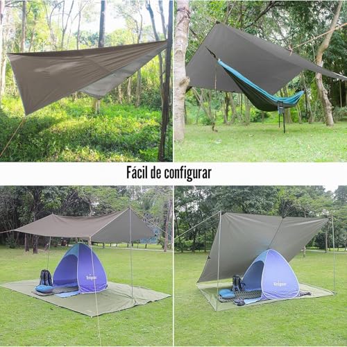 Miniatura 4 de Unigear Toldo Camping Impermeable Lona Suelo Protector Aolar Anti-Viento Toldos Para Playa Tienda Hamaca Acampada Refugio Al Aire Libre