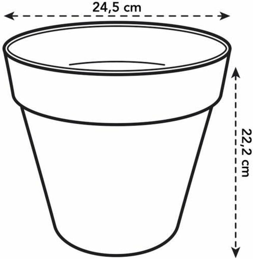 Elho 9202222411800 Loft Urban Round Flower Pot, Ochre