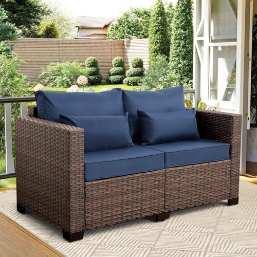 image for Rattaner Outdoor Furniture Loveseat Sofa Patio Furniture Small Sofa 2 