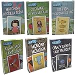 Jeux de cartes Hoyle pour les enfants 6 en 1 Paquet amusant – Mémoire, huit fous, vieille fille, aller poisson, slap Jack et matching