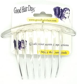 Good Hair Days French Twist Comb – 7‑Tooth Curved Styling Comb for Elegant Updos, Bridal Jewelry & Hair Pin Accessories in Daily & Wedding – Crystal