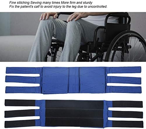 ZJchao Leg Restraint Belt, Cotton Adjustable Elasticity Wheelchair Footrest, NonSlip Adjustable Leg Restraint Strap Seat Belt, Universal Size (Blue)