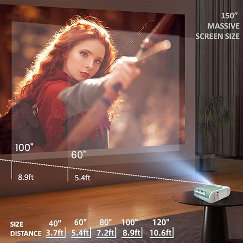 Image of EGate i9 Pro Full HD Projector with HD 720p Native 2400 Lumens 210 ANSI, 120 inch max Screen (3.04 m) | VGA, AV, HDMI, USB, SD (2 Year Warranty)|(EGi9) (Black)