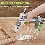 WORKPRO Cordless Glue Gun 7.2V with 20pcs Glue Sticks (7x100mm), Fast Preheating Hot Glue Gun with 2000mAh Lithium-ion Battery, Automatic-Power-Off Glue Stick Gun for Crafting with Indicator Lights - Image 3