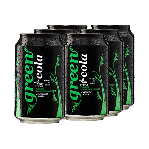 Green Cola Getränk Zuckerfrei Aspatamefrei Ohne Konservierungsstoffe Nur Natürliche Aromen inkl. Pfand (Dose 0,33l 6er Pack) Cover