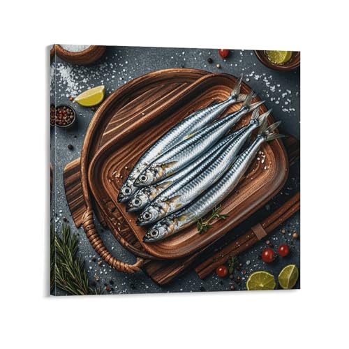 Décoration d'intérieur marine toile abstraite sardines pour rompre la monotonie