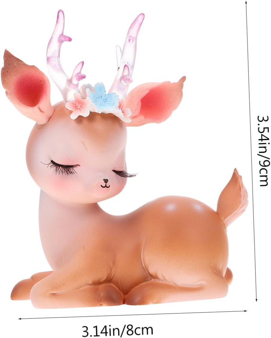 Resin Deer Figurine Xmas Creative Adorable Desk Ornament for Office Car image 2