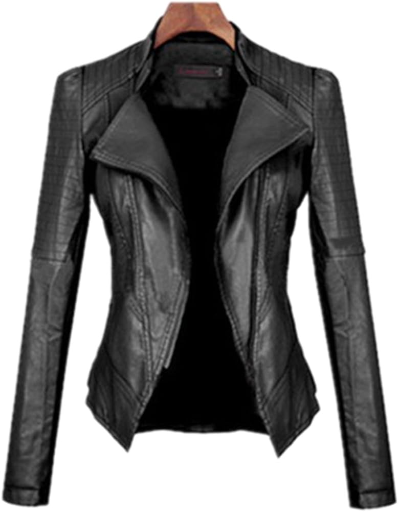 Kearia Womens Fashion Faux Cheap mail order sales Leather Slim Bik Fit Power Motorcycle Max 68% OFF