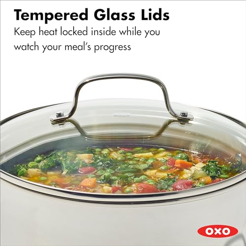 OXO 13 Piece Stainless Steel Cookware Set, Tri-Ply Multiclad Pots & Pans, PFAS-Free Ceramic Nonstick Coated Frying Pans, Induction Compatible, Dishwasher & Oven Safe, Sauce, Stock, Saute, Silver - image 5