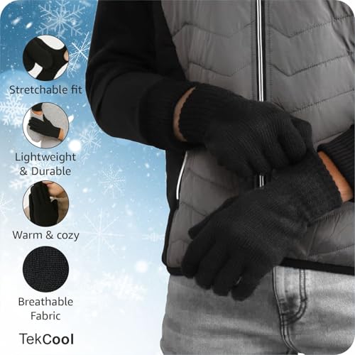Image of TEKCOOL Winter Gloves for Men & Women with Touchscreen Finger Bike Winter Hand Gloves for Men Woolen Winter Gloves for Women Thermal Hand Gloves for Winter Warm Gloves Unisex