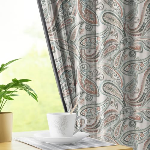 Image of LINENWALAS Printed Blackout Curtains for 7.5 Feet Door | Set of 2 | Printed Drapes | Thermal Insulated, Room Darkening Panels with Grommet Hanging for Living Room (Royal jaali)