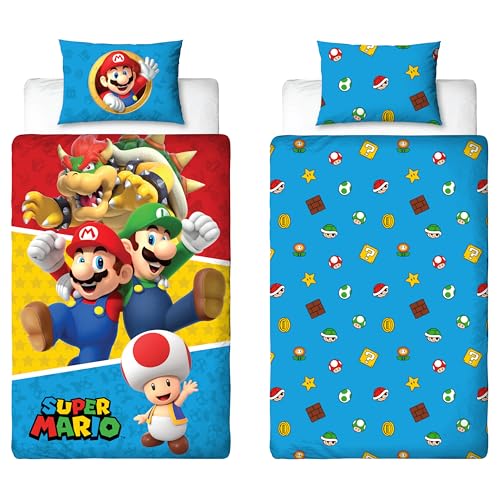Nintendo Super Mario - Juego de Funda de edredón para Cama