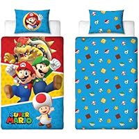 Nintendo Super Mario - Juego de Funda de edredón para Cama
