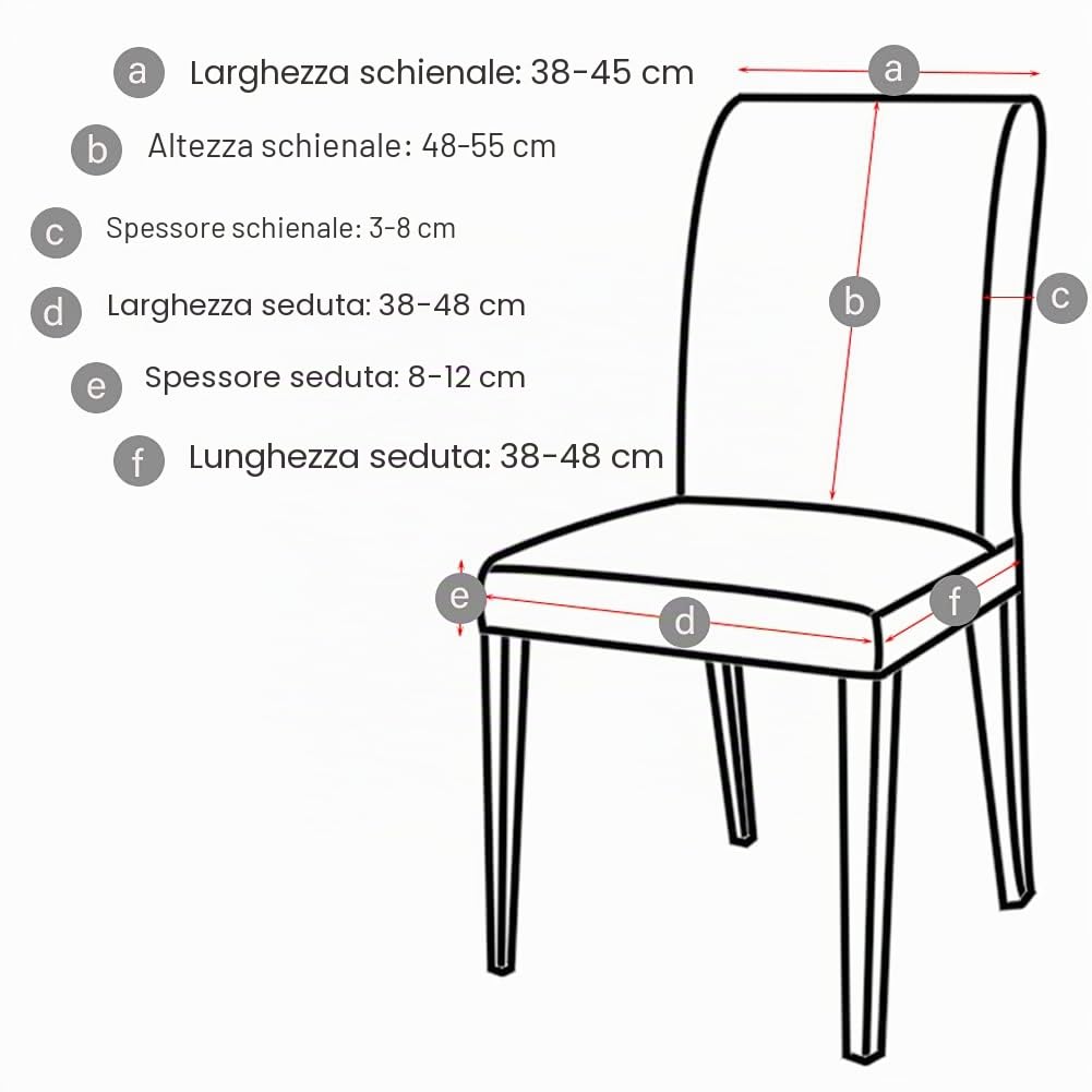 6 Pezzi Coprisedie Elastico con Schienale, Lavabile Estraibile Moderno, Facile da Pulire e Resistente, Fodere per sedie per Cucina sala da Pranzo Cerimonia (Grigio argento)