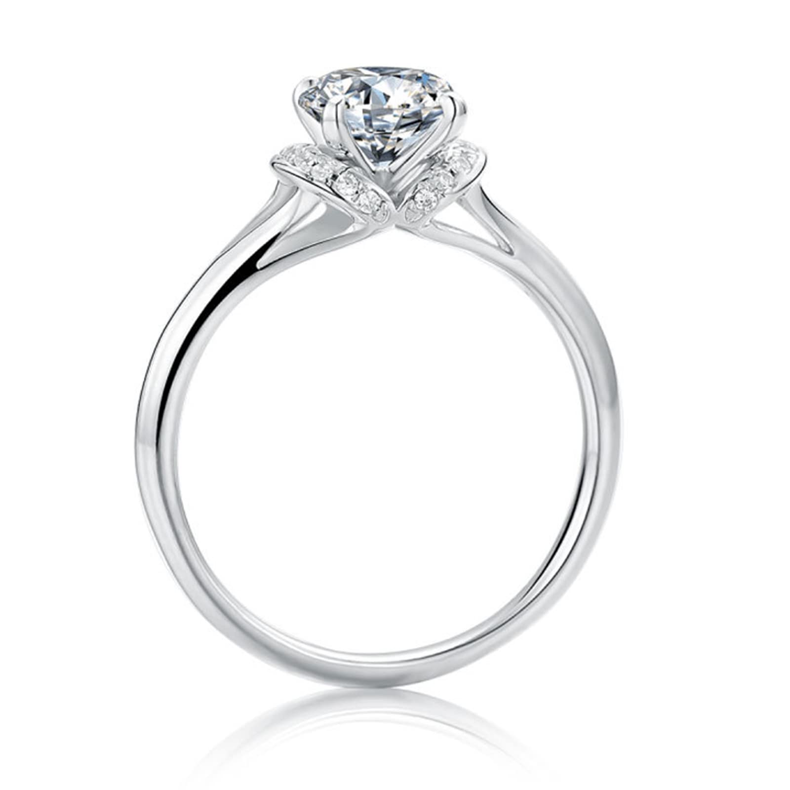 Daesar Anelli Pietra Uomo, Anelli in Argento Fidanzamento Elegante Opaco Rotondo 4 Punte 1 ct Anello Solitario Moissanite Argento