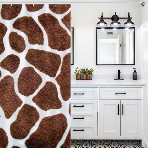 Rideau de douche imperméable anti-éclaboussures imprimé girafe - 7