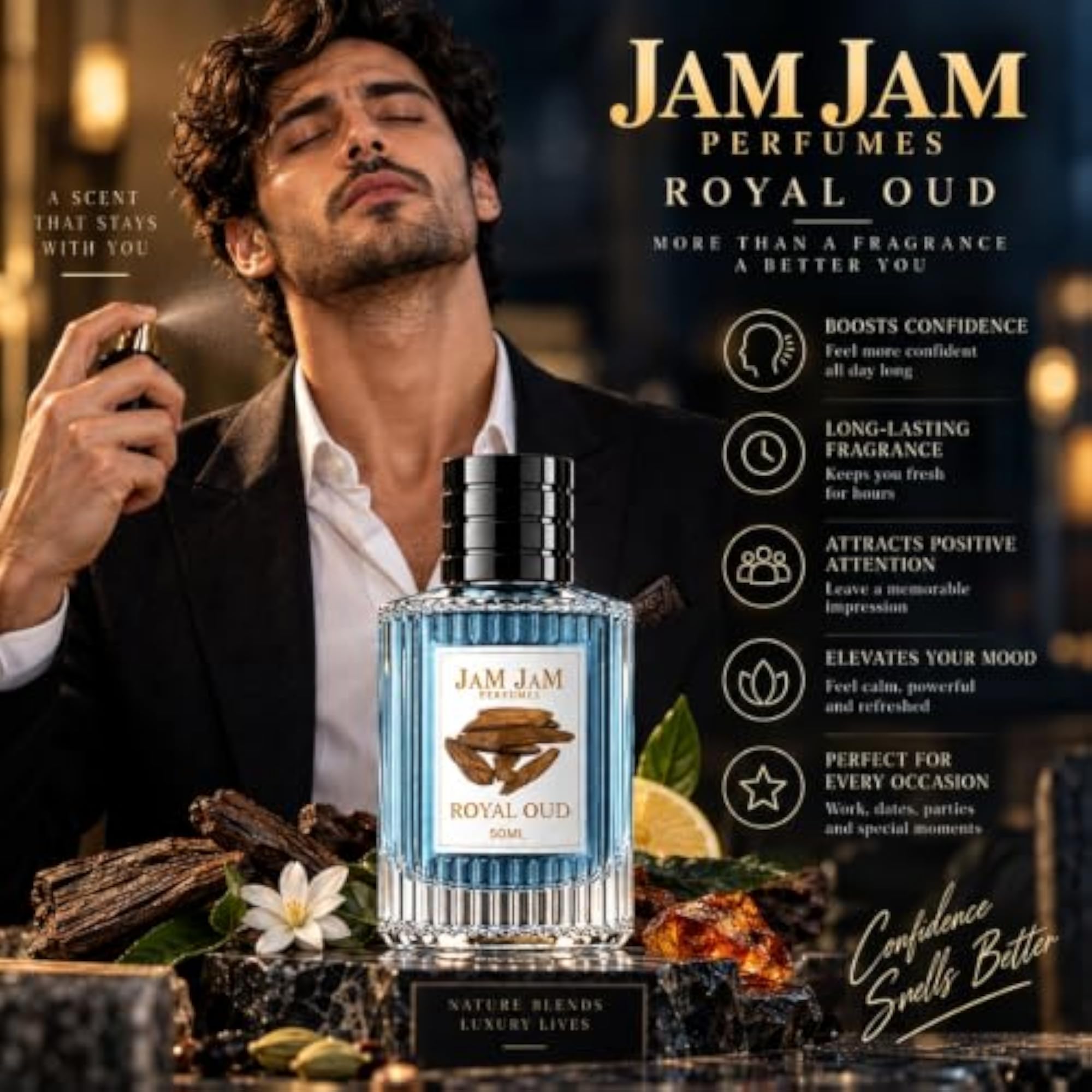 Royal Oud Eau De Parfum, 50ml, Luxury Fragrance