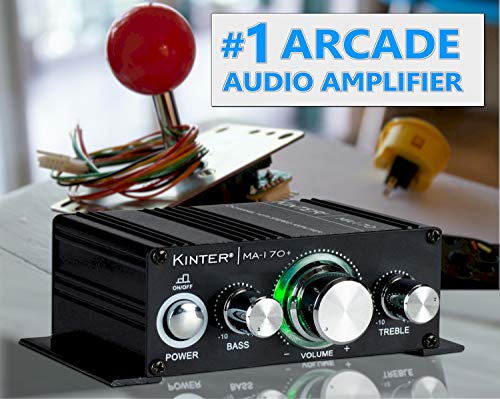 Kinter Ma170+ 2-Channel Auto Home Cycle Arcade Diy 2 X 18 W Mini Amplifier Bass Treble Rca Input Audio Mini Amplifier With 12V 3A Power Supply Black #TOP6