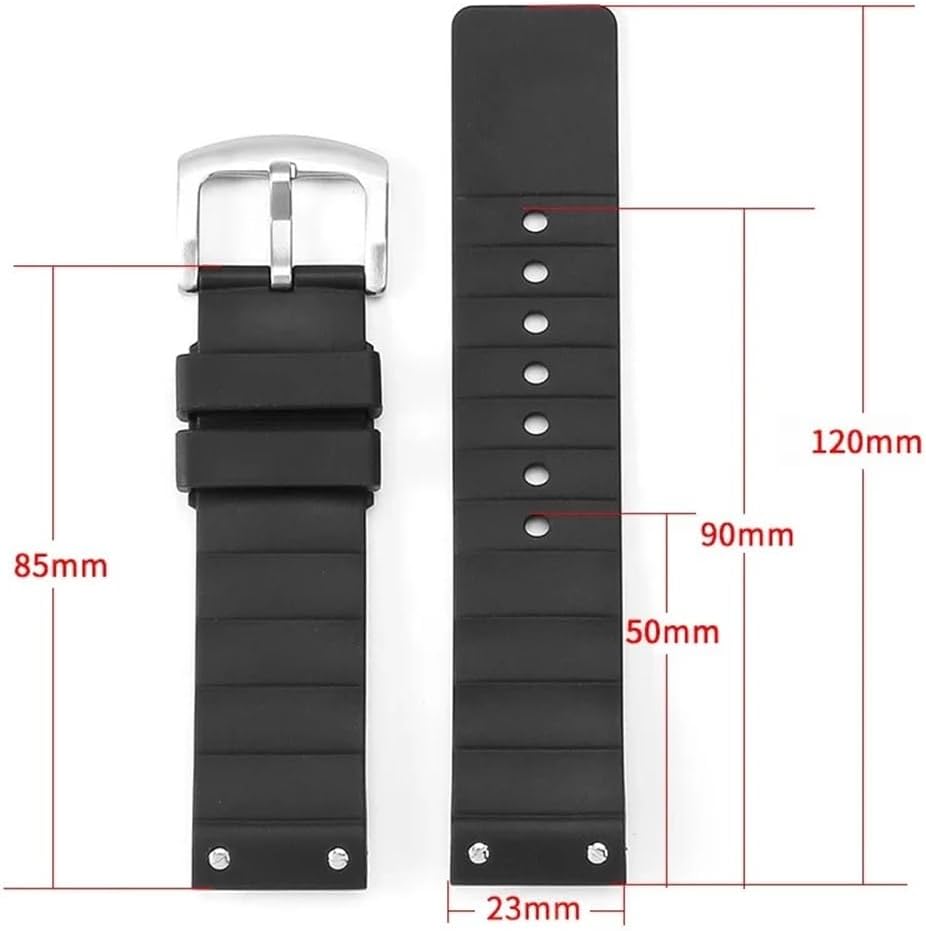 Rubber Watch Strap Fit For Cartier Men's Women's Silicone Watchband 23mm