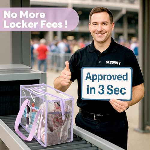 SummitFlare Clear Beach Tote Bag - Waterproof PVC Stadium Approved Bag for Women - Extra Large Transparent Shoulder Bag for Pool, Concert, Travel & Shopping (18"x12" Lightweight Design) purple by SummitFlare - Used condition - Image 7