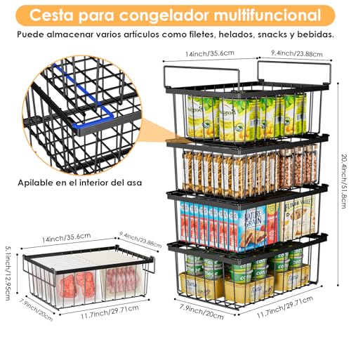 Cestas apilables para congelador que multiplican la capacidad útil 7