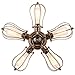moonkist Vintage Ceiling Light Industrial Semi-Flush Mount Ceiling Light Metal Fixtures Painted Finish (with 5 Light) (Bronze)