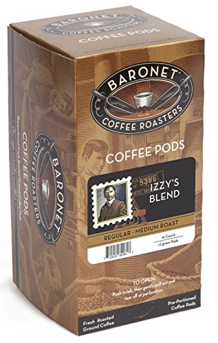 Baronet Coffee Izzy's Blend Coffee Pods Bag - Regular - Medium Roast - 3 Boxes Of 16 Single Serve Coffee Pods - 48 Count, 12 Grams - Individually Wrapped For Freshness - Rich, Traditional Flavor #TOP11