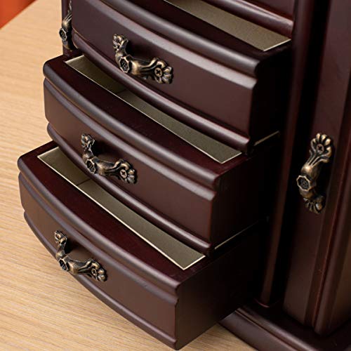 Urforestic Solid Wood Jewelry Box/Case/Storage (Dark Brown) #TOP3