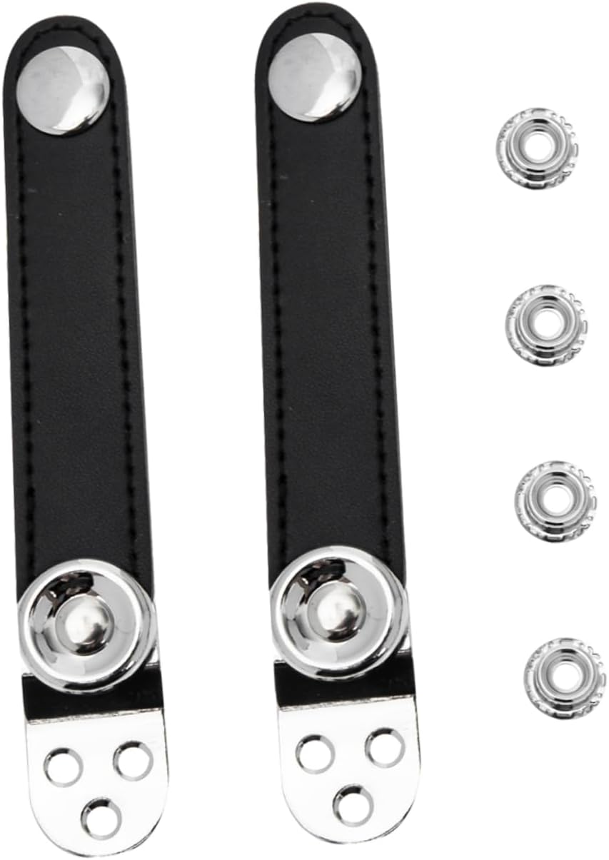 Vaguelly 2pcs Accordion Accessories Metal Connecting Buckle Black Harness Accordion Bass Straps Extension Straps