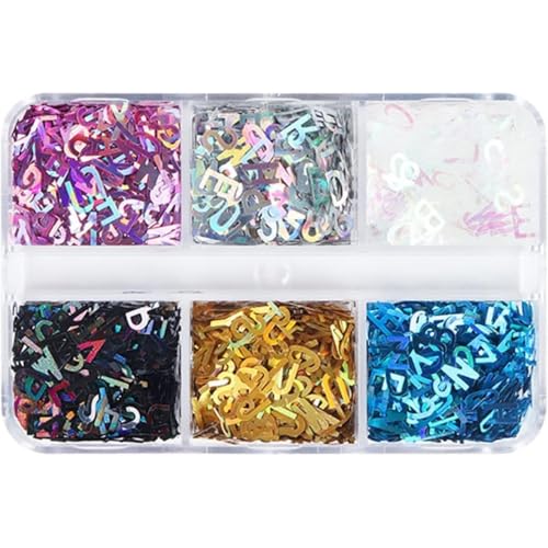 English Letters Glitter Sequins Flakes for Nail Art, Resin UV Epoxy Mold Fillings, Crafts, Jewelry Making, Arts and Sewing