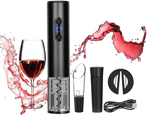Premium Electric Wine Bottle Opener Set – Rechargeable With Charging Base, Aerator, Foil Cutter & Vacuum Sealer
