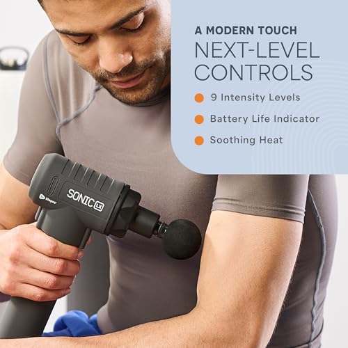 Lifepro Sonic LX Heated Massage Gun — 9 Speeds, 10 Heads, 4-Hour Battery — view 9