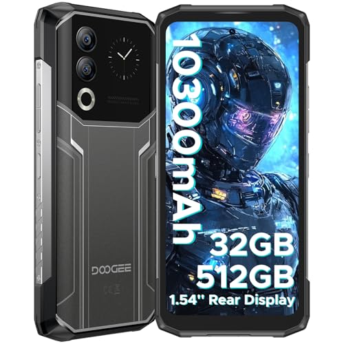 DOOGEE Blade 20 Ultra Rugged Phone Unlocked,32GB+512GB,10300mAh Large Battery Rugged Smartphone with 1.54"IPS Rear Display,6.6"HD+90Hz Android 14,50MP+8MP,IP68/IP69K Waterproof Phones,Face I