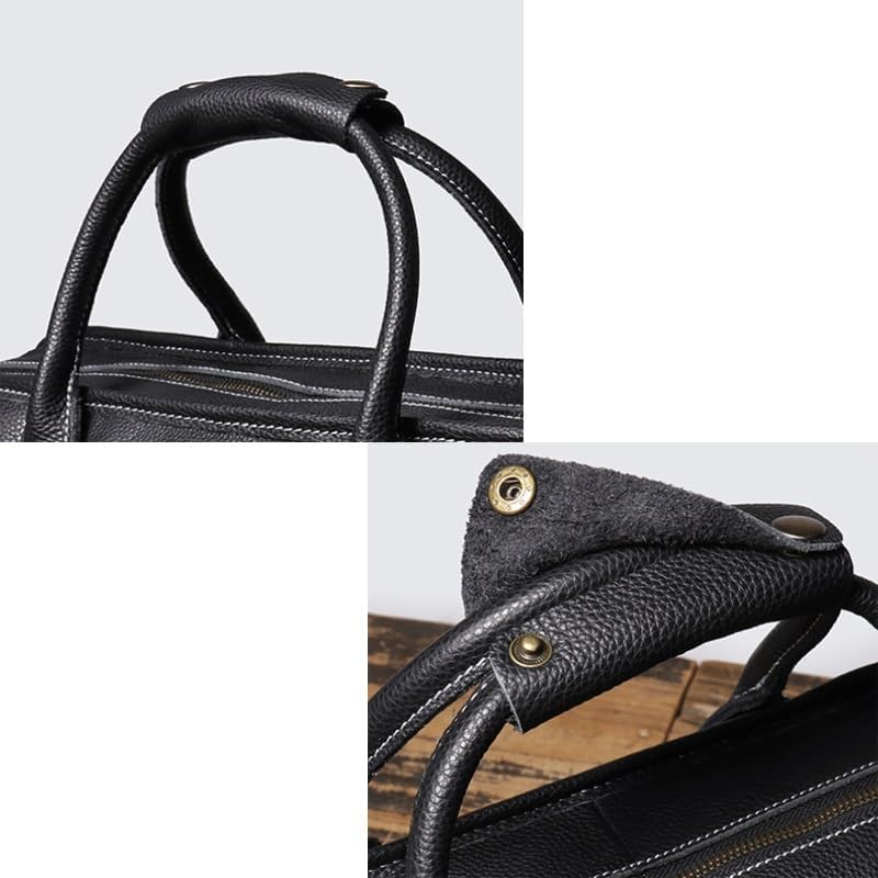 Men's Black Travel Backpack with Single Layer Leather The Front Shoulder Cross Body Design for Fitness Use