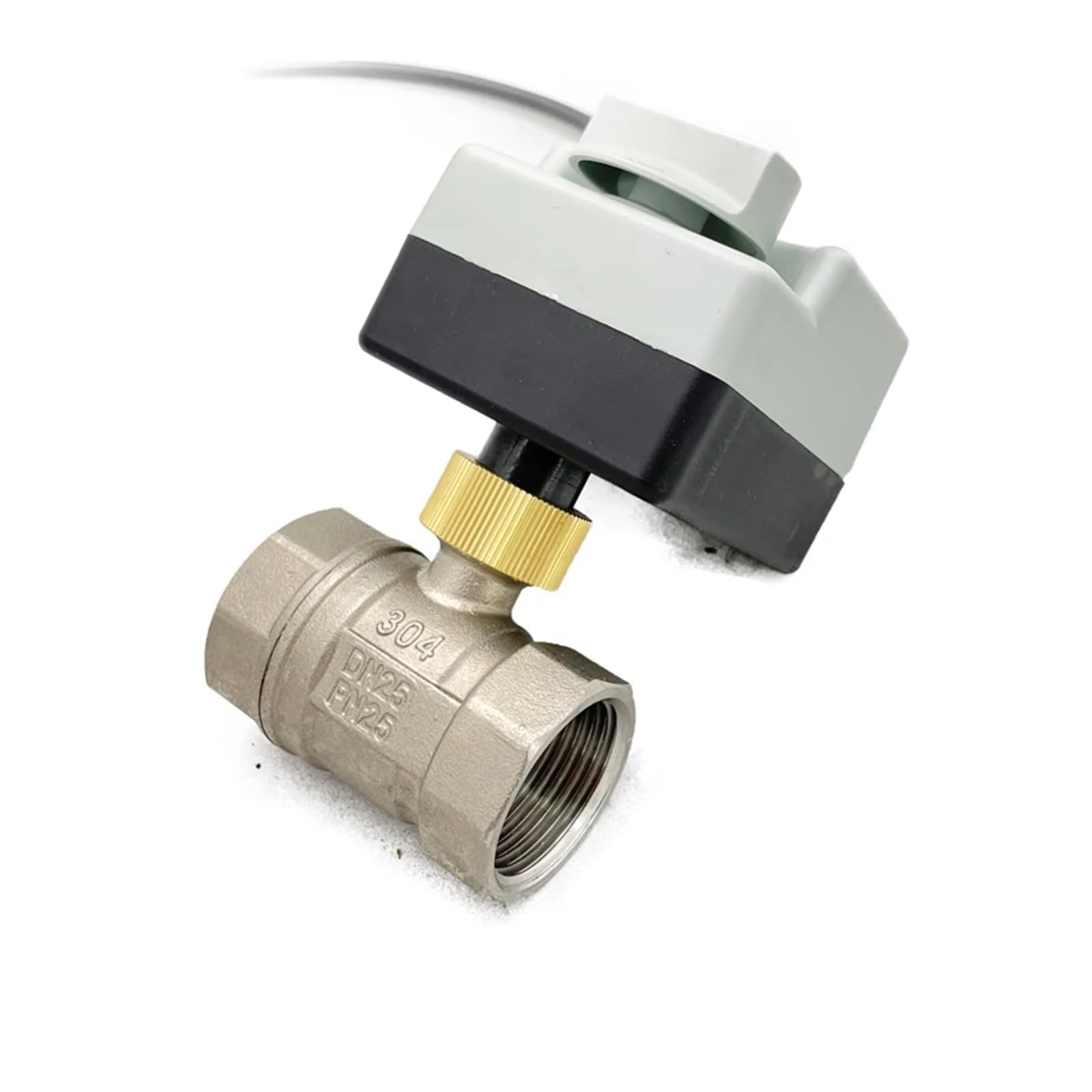 Válvula de bola eléctrica Válvula de bola motorizada de acero inoxidable, 1 unidad, 1/2 ", 3/4", 1 ", tres cables, Control de dos puntos con interruptor Manual(1/2",220VAC)