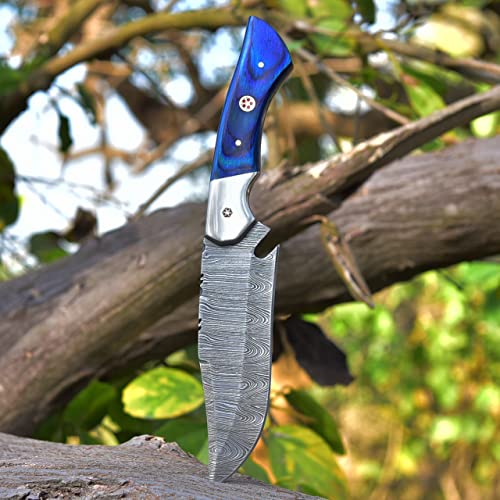 Grace Knives Handmade Damascus Steel Knife _ Hunting Knife 9.5 Inches Fixed Blade Knife With Sheath G-1079 Pw #TOP1