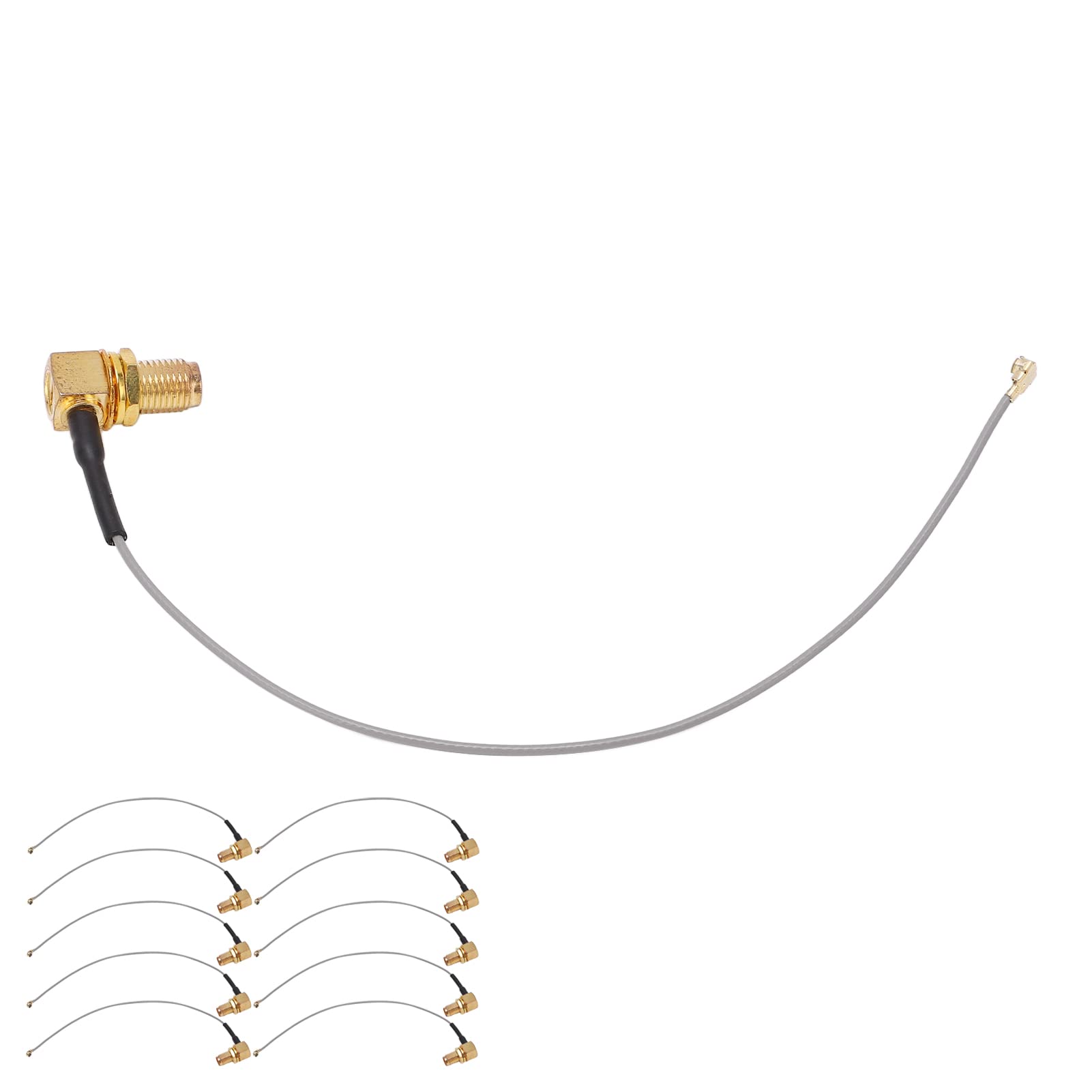 plplaaoo 10 pezzi cavo coassiale RF ad angolo retto SMA testa femmina a linea coassiale IPX kit set di connettori materiale in ottone di alta qualità per sistemi GPS hotspot WiFi