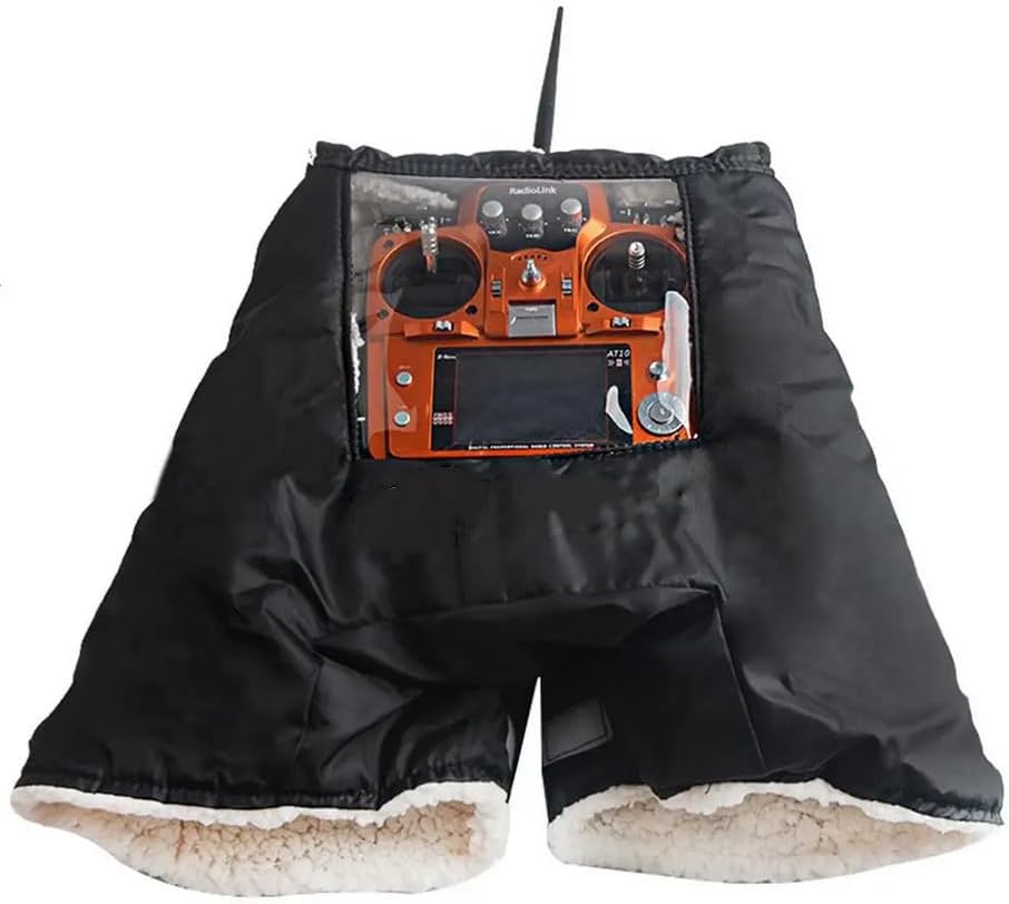 BADASS SHARKS Transmitter Hand Warm Gloves Hood for Outdoor Flying FPV Remote Control Transmitter Shield Hand Protector Warm Gloves Outfield Cover Winter Outdoor Drone (Black)