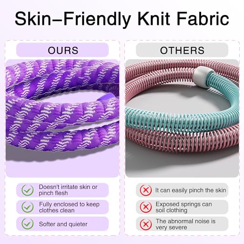 Image of Weighted Soft Spring Hula Hoop for Adults, 3.3 lbs Foldable for Home and Travel, Portable Slimming Fitness Hoop for Weight Loss, Waist-Friendly Design, Upgraded Closed Silent Version