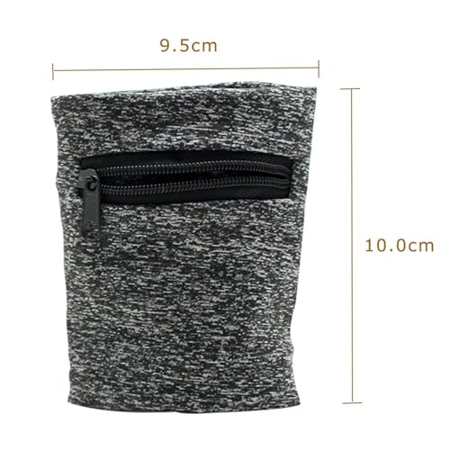 Image of boshiho Unisex Zippered Wristband Pouch Runner's Wrist Pocket Reversible Wrist Wallet