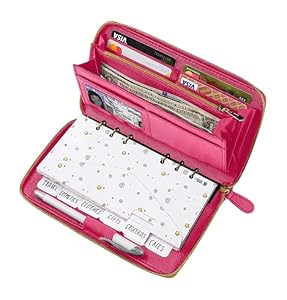 Three Way Cut Budget-Geldbörse mit 12 Umschlägen Magenta