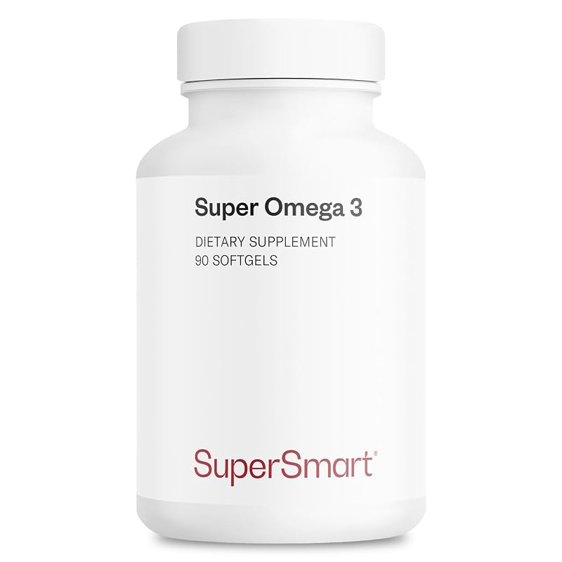 Supersmart Suplemento de Ômega-3 com óleo de peixe, EPA e DHA, 1.500 mg por dia, 90 cápsulas gelatinosas