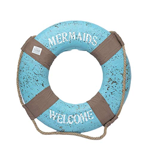 OHIO WHOLESALE, INC. Mermaid Welcome Decorative Life Preserver Beach Home Decor Sign