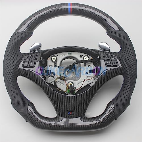 OLIKE Replacement Real Carbon Fiber Steering Wheel With Leather for BMW E90 E91 E92 E93 3 series 2004-2013