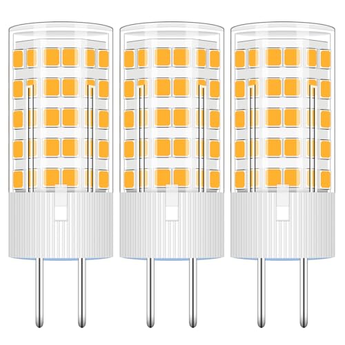 ZHENMING 4W GY6.35 LED 12V Warmweiss 3000K Glühbirnen JC Bi-Pin-Sockel Lampe Ersetzt 40W JC G6.35 Halogen Stiftsockellampe, 3-Stück