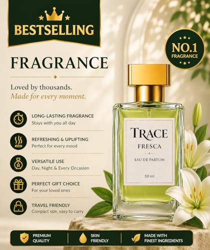 Image of Trace Fresca Perfume for Men & Women | Fresh Aquatic Long Lasting Eau De Parfum | Premium Fragrance Spray for Daily Wear Office Party Travel Casual Use 50ml Pack of 1
