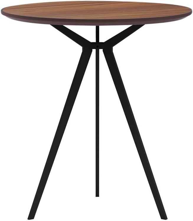 🛒 Crаzу Dеаlѕ Small Round Conference Table Dining Table with 3 Legs Modern Coffee Table for Living Room Walnut Waterproof Desktop Easy Assembly 27.5 inch