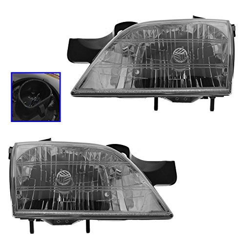 Image of TRQ Headlight Assembly Set GM2502175 GM2503175 Compatible with 1997-2005 Chevrolet Venture 1997-2004 Oldsmobile Silhouette 1999-2005 Pontiac Montana 1997-1998 Trans Sport