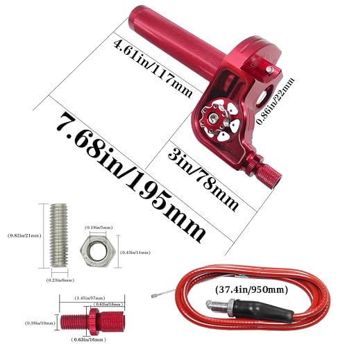 Image of Motorcycle Throttle Assembly,7 /8 inch Quick Twist Throttle Grips with Throttle Cable Aluminum Alloy Universal for CRF KLX SSR TTR 110 125 150 250cc Dirt Pit Bike ATV Mini Bike