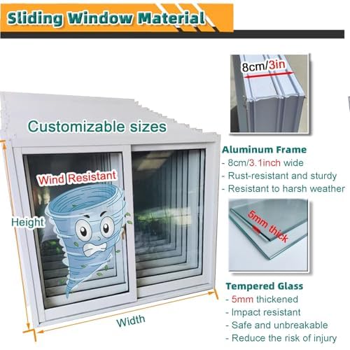 Ventana corredera horizontal de vidrio templado y aluminio de alta densidad 2